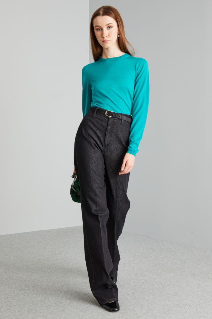 Palazzo denim trousers with pocket Intrend