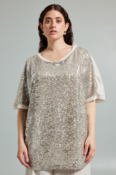 Loose fit sequin-decorated top Intrend