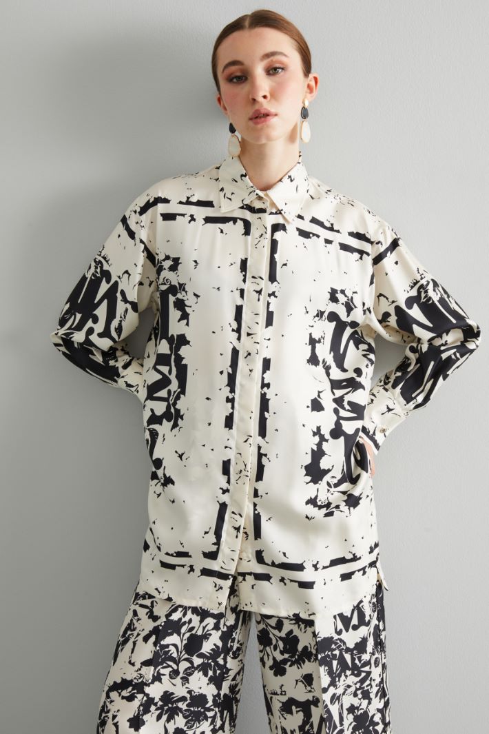 Long pure silk shirt Intrend - 3