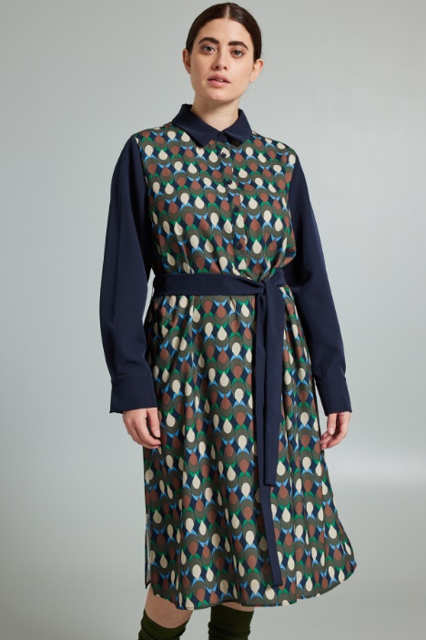 Vestido de cady estampado