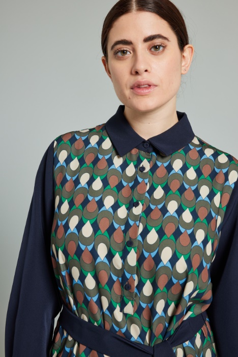 Vestido de cady estampado