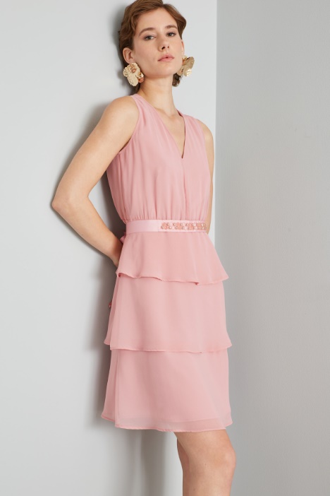 Abito a balze in georgette