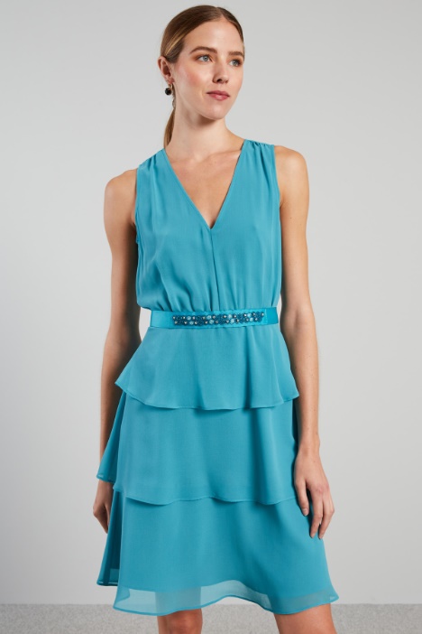 Abito a balze in georgette