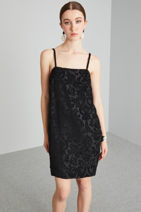 Vestido corto de brocado