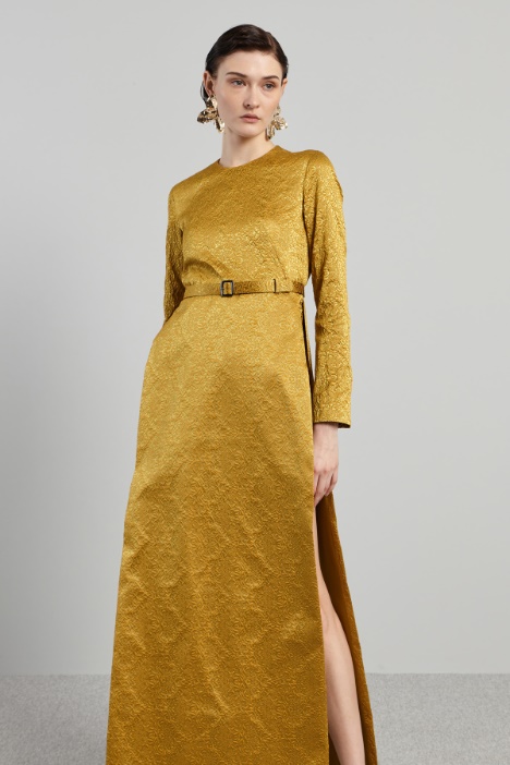 Abito in jacquard con pannelli