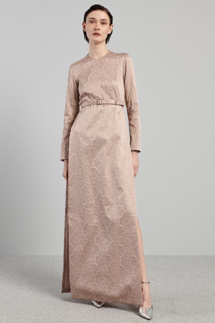 Long jacquard dress with panels Intrend