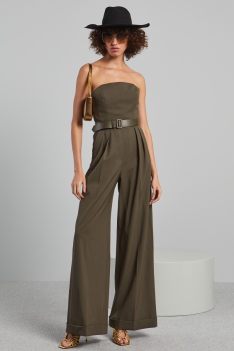 Gabardine bustier jumpsuit Intrend