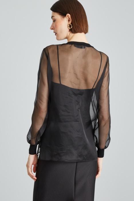 Top in organza di seta