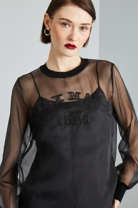 Top in organza di seta