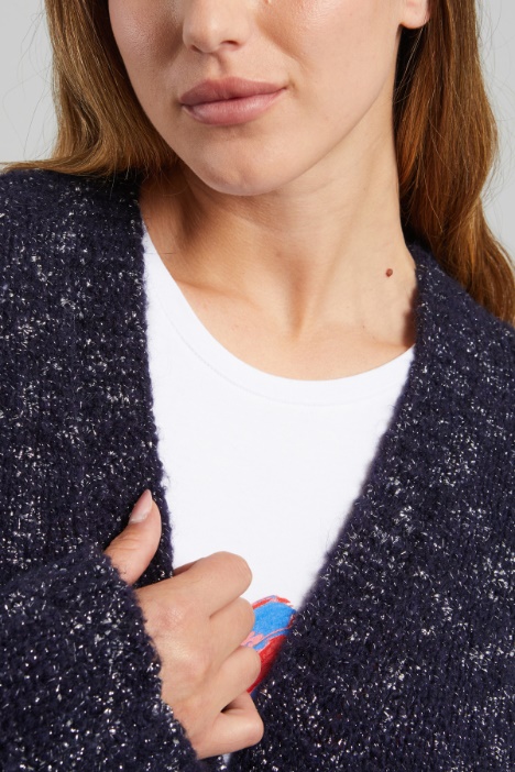 Cardigan lungo lamè