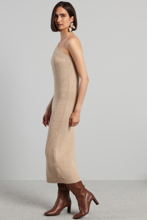 Abito monospalla in maglia