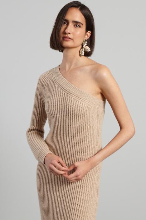 Abito monospalla in maglia