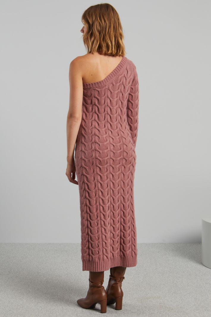 Cable knit one-shoulder dress Intrend - 2