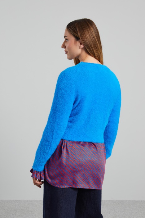 Cardigan in filato garzato