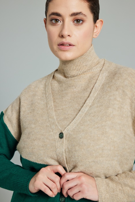 Cárdigan en bloques de color