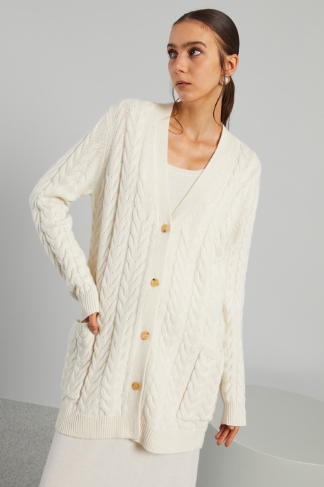 Cable-knit cashmere cardigan Intrend