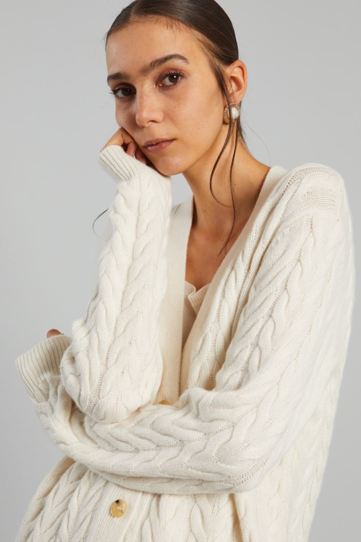 Cable-knit cashmere cardigan Intrend - 4