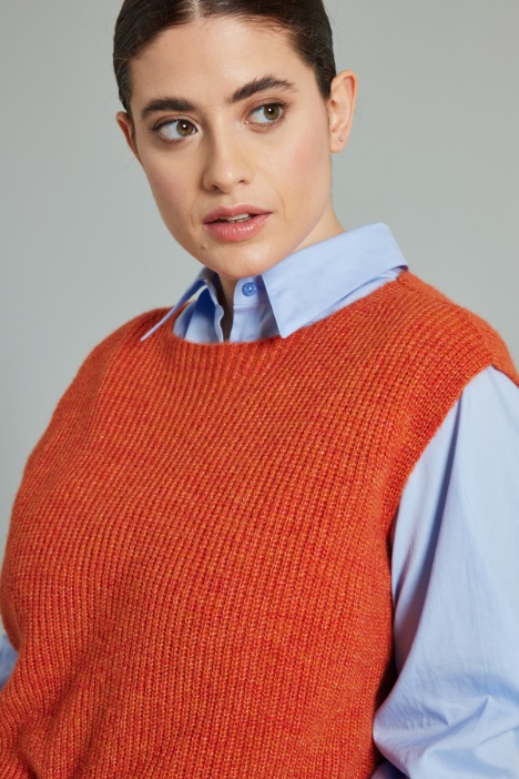 Gilet in maglia a coste