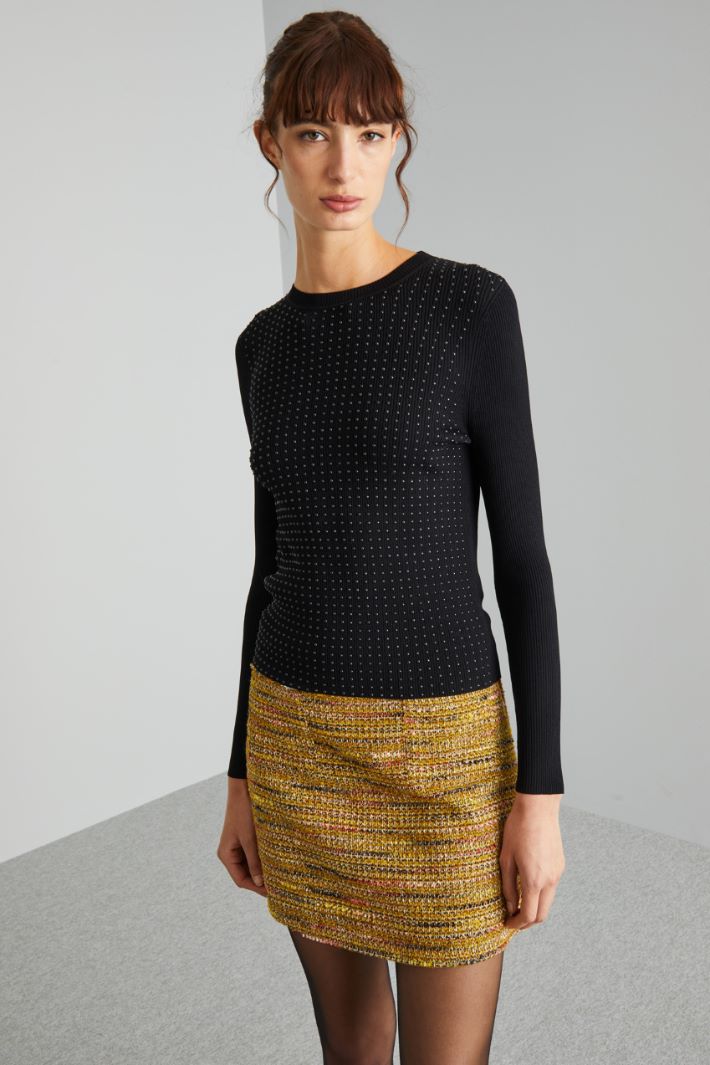 Studded rib-knit sweater Intrend - 3