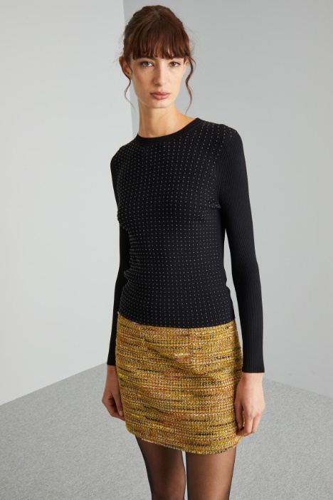 Studded rib-knit sweater Intrend