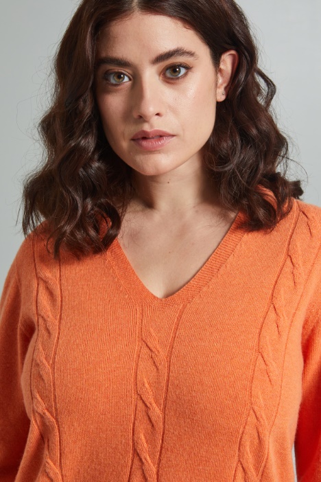 Maglia a trecce in viscosa