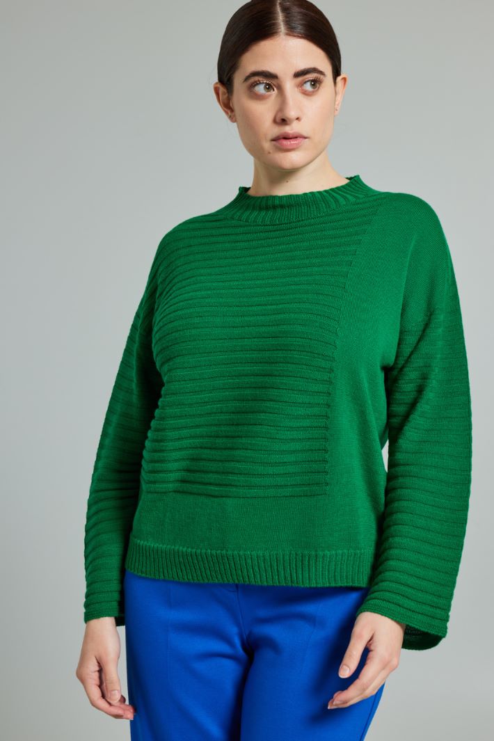 Sweater with horizontal ribbing Intrend - 3