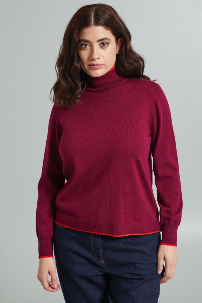 Sweater with contrasting profiles Intrend - 3