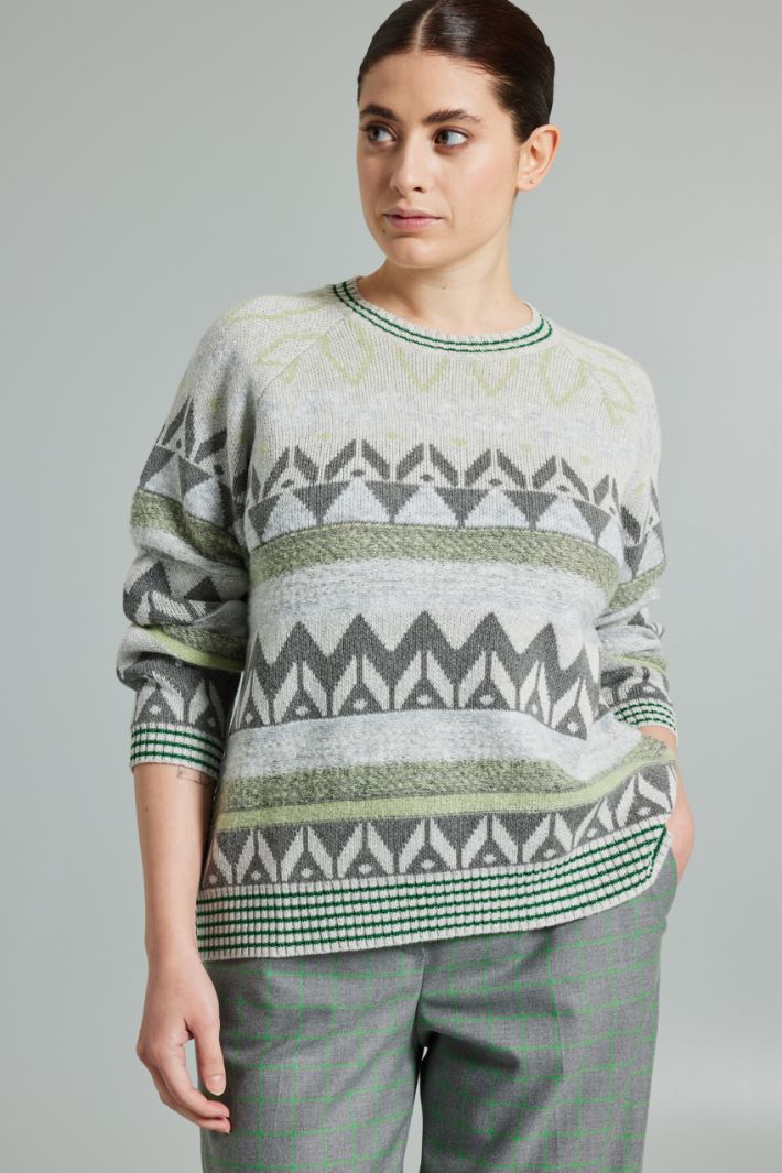 Lurex jacquard sweater Intrend - 3