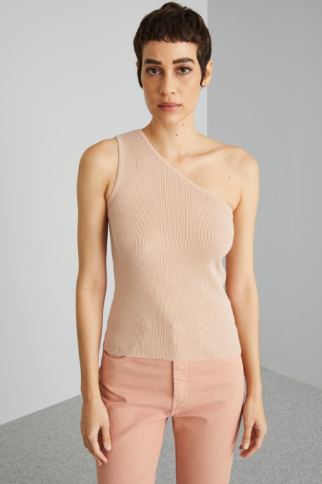 Knitted one-shoulder top Intrend