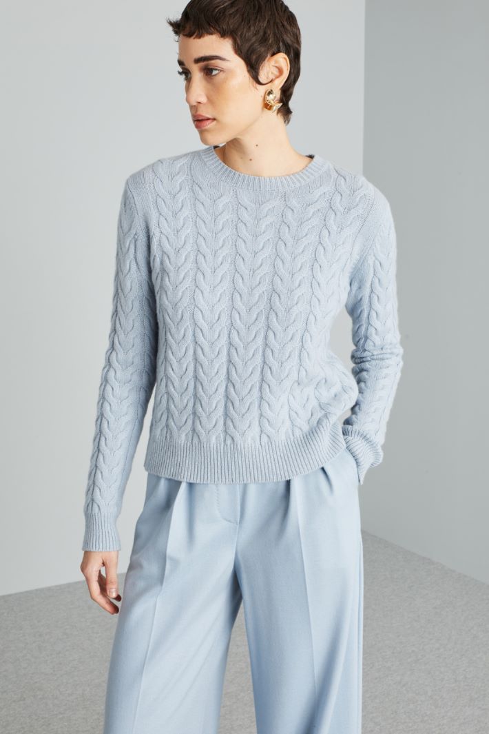 Cable knit cashmere jumper Intrend - 3