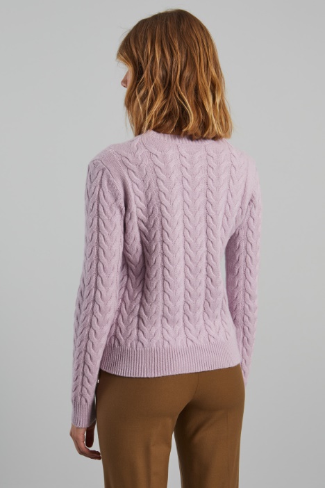 Maglia a trecce in cashmere