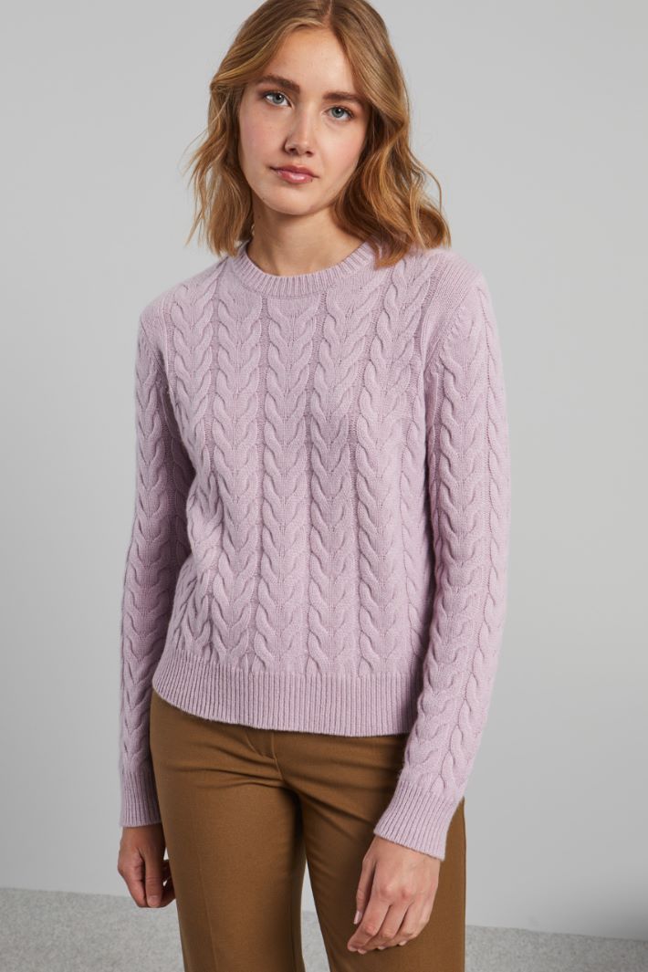 Cable knit cashmere jumper Intrend - 3