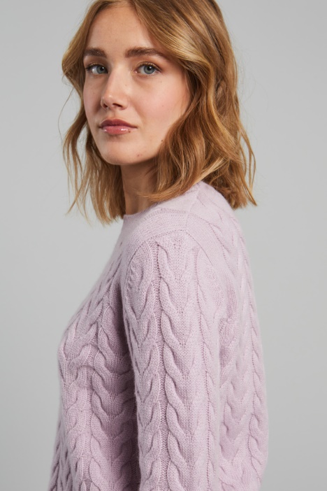 Maglia a trecce in cashmere