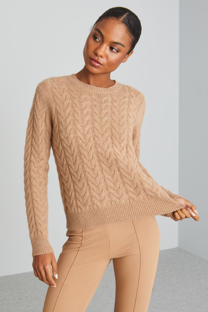 Cable knit cashmere jumper Intrend - 3