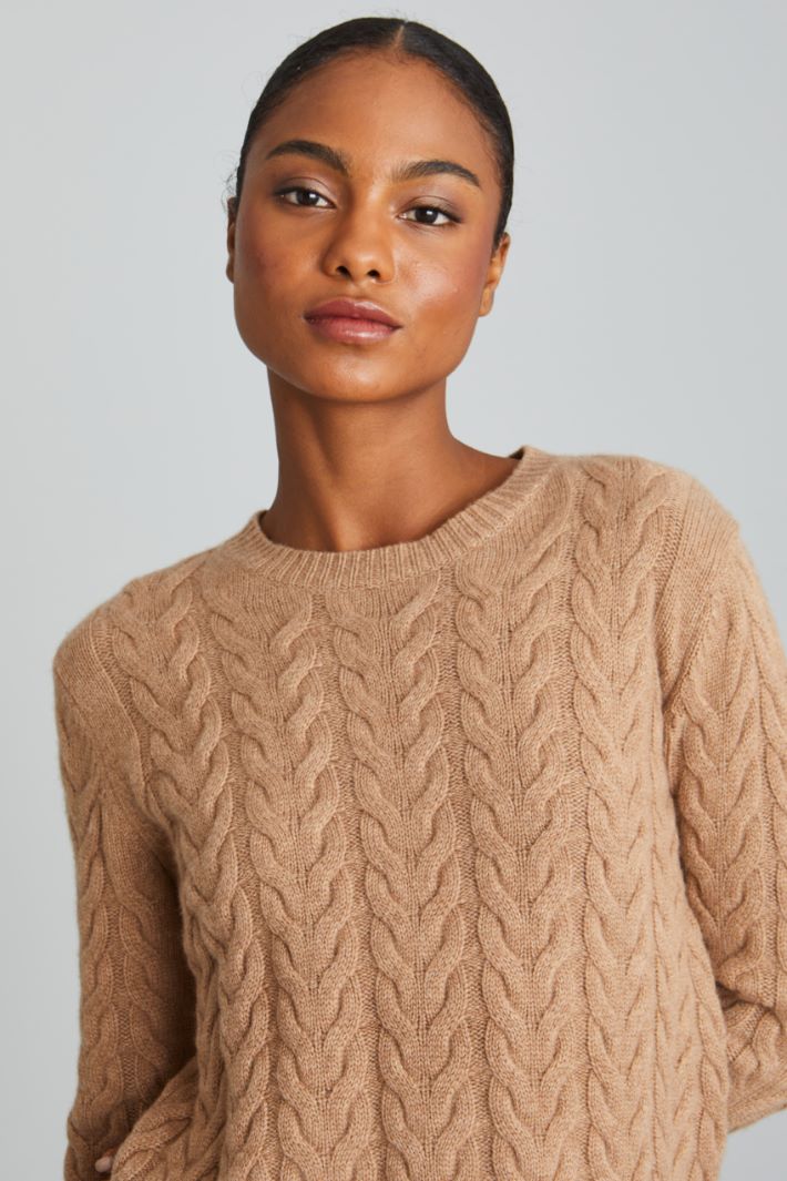 Cable knit cashmere jumper Intrend - 4