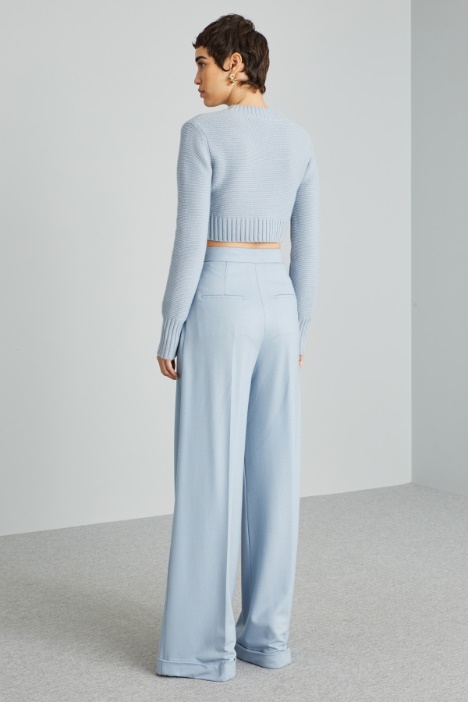 Maglia cropped in cashmere