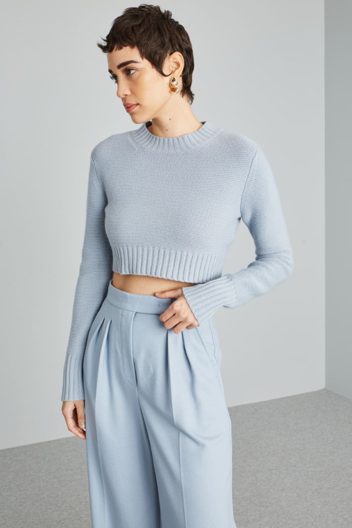 Cropped, cashmere sweater Intrend - 3