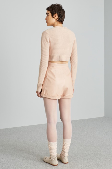 Maglia cropped in cashmere