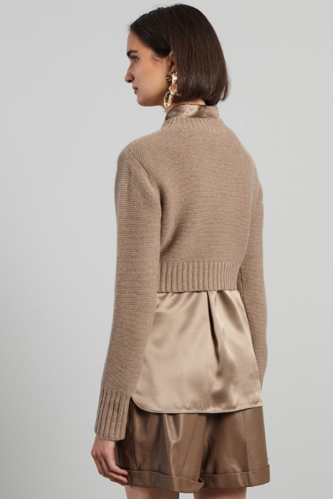 Maglia cropped in cashmere