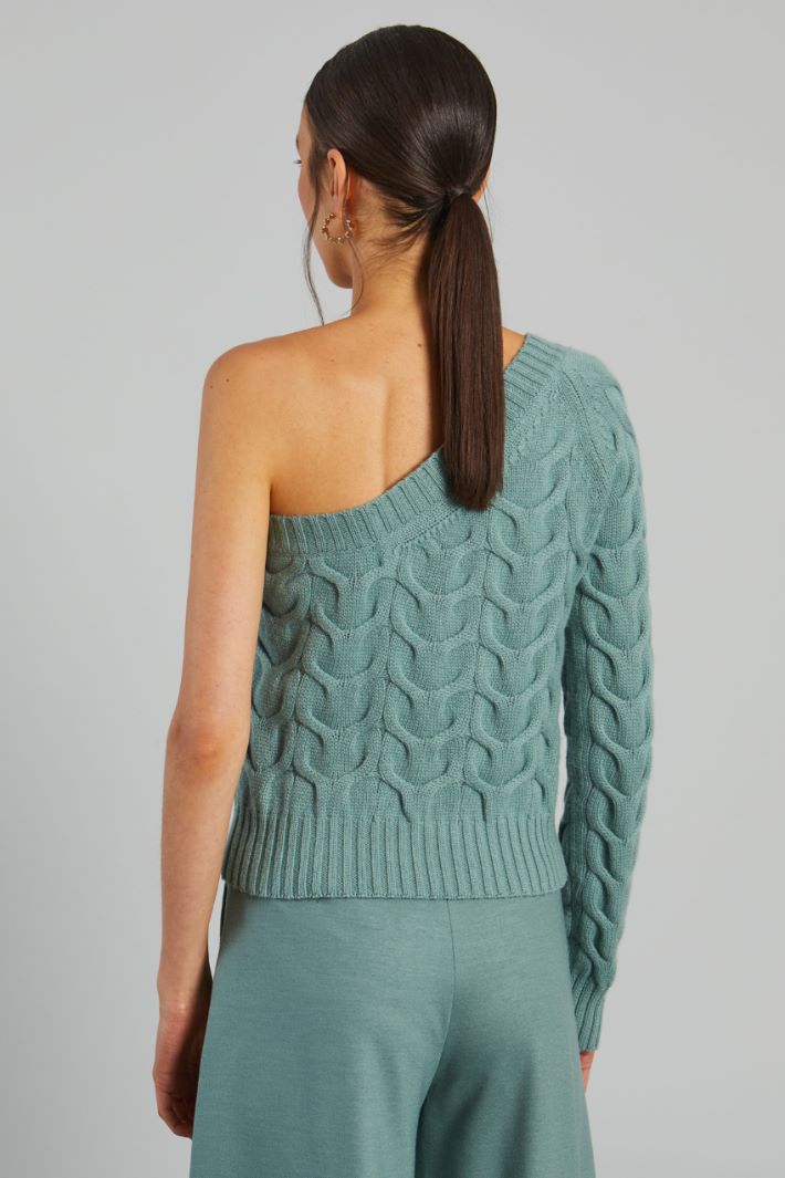 Cable-knit one-shoulder jumper Intrend - 2