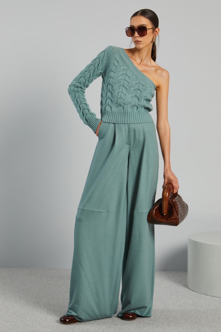 Cable-knit one-shoulder jumper Intrend