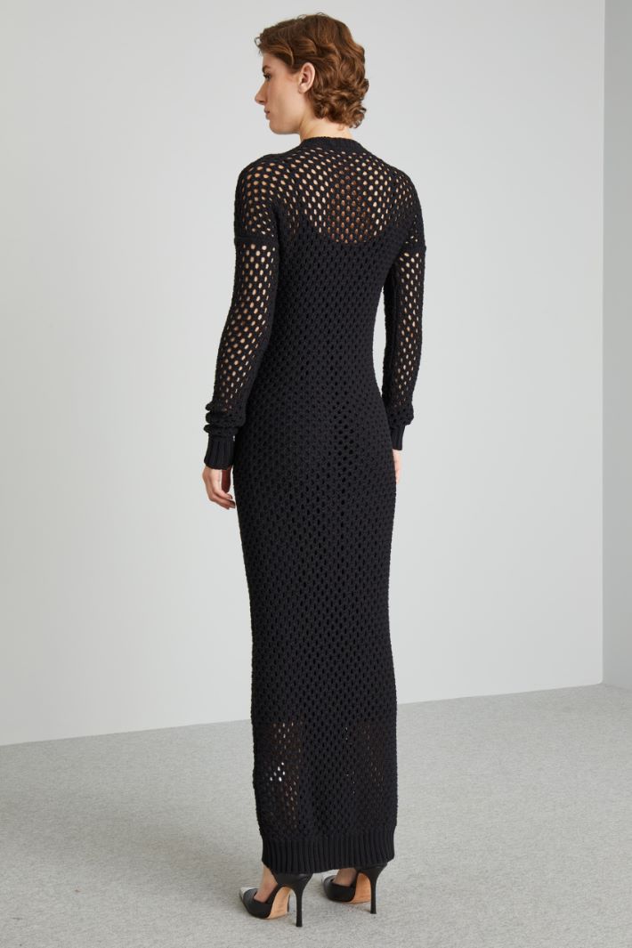 Knitted dress with openwork sleeves Intrend - 2