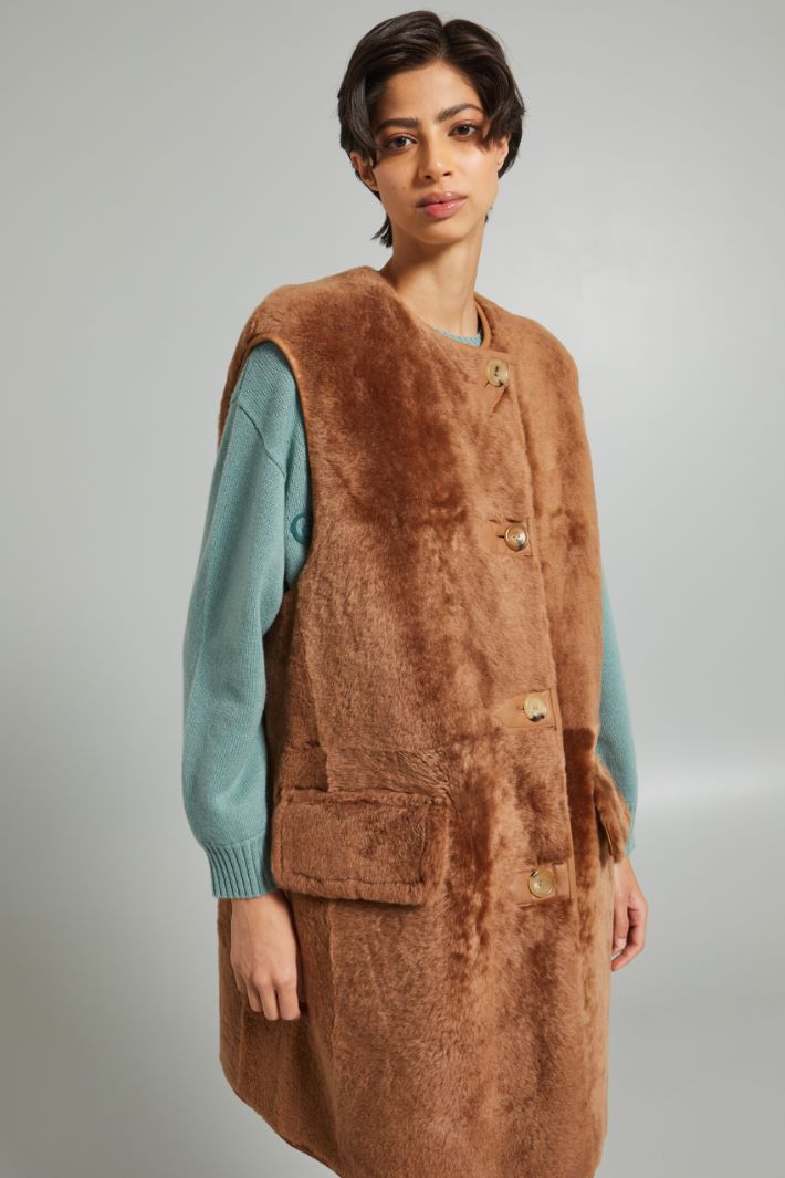 Reversible sheepskin gilet Intrend - 5