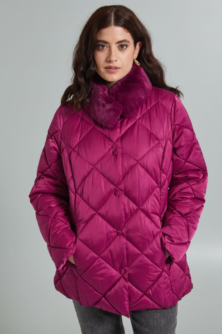 Padded jacket with fur trim Intrend - 3