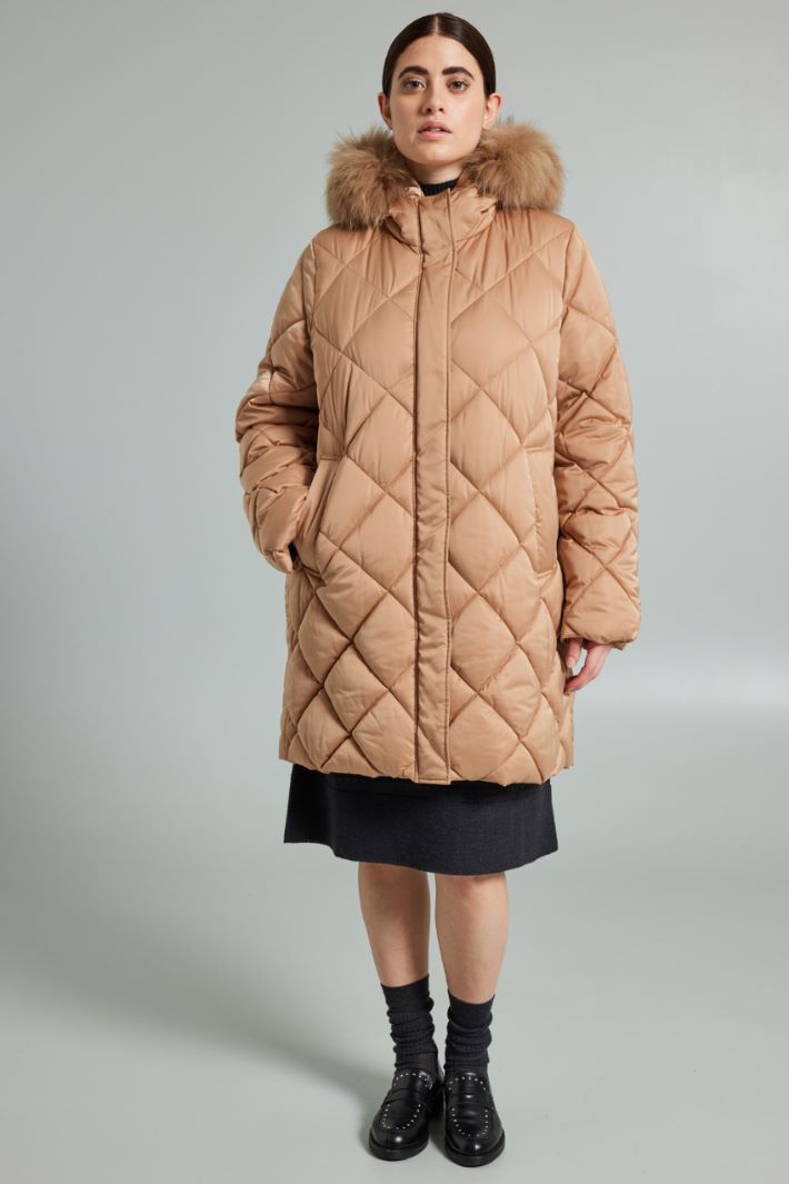 Padded jacket with fur trim Intrend - 3