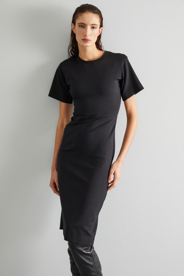 Bi-material sheath dress Intrend - 3