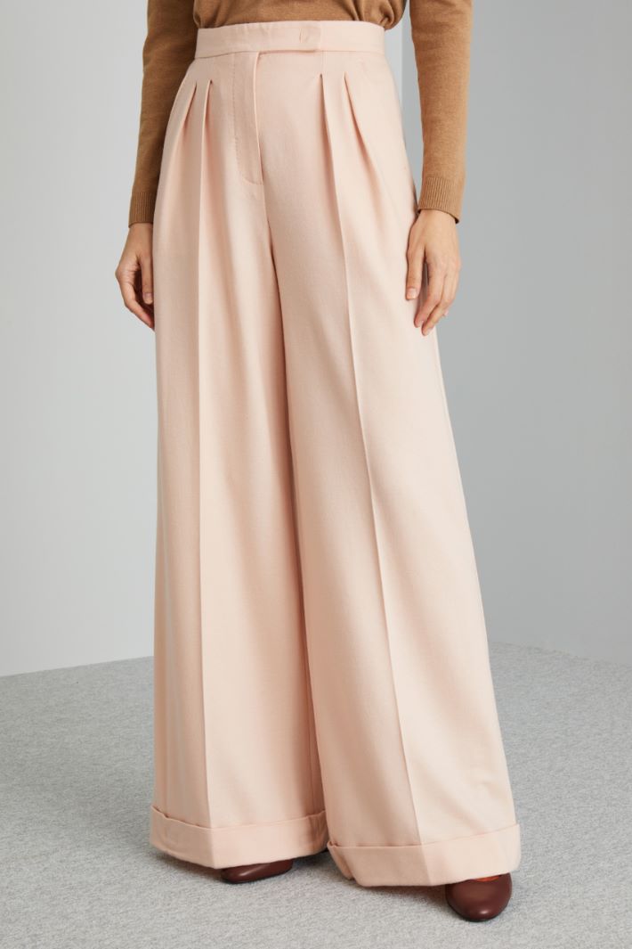 Wool jersey palazzo trousers Intrend - 3