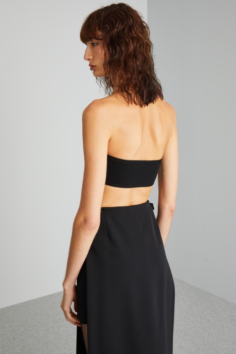 Top a fascia con ricamo