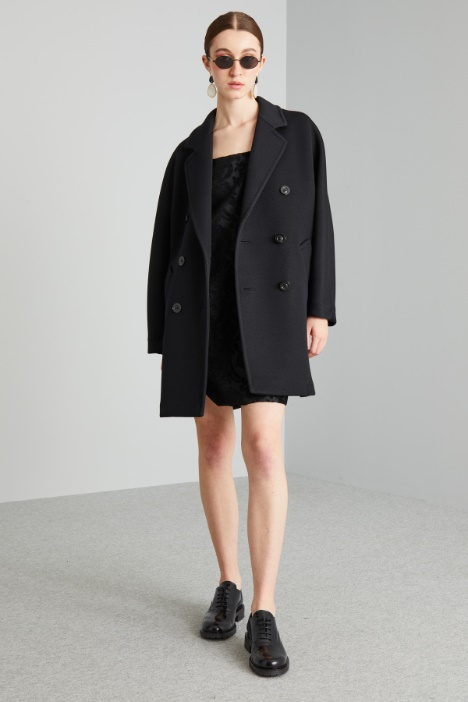 Egg-shaped jersey coat Intrend