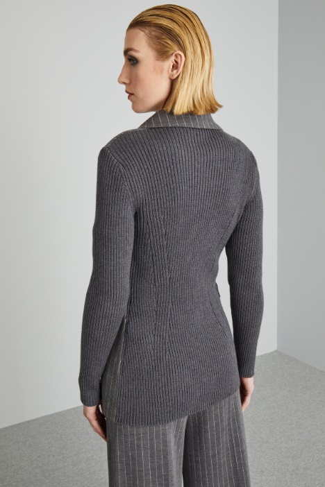 Blazer con inserti in maglia